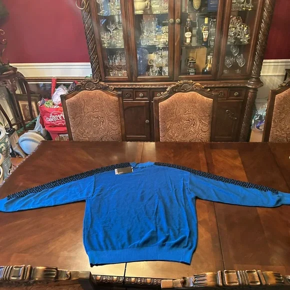 Versace Blue and Black Medusa Crewneck Sweater - Picture 3 of 6